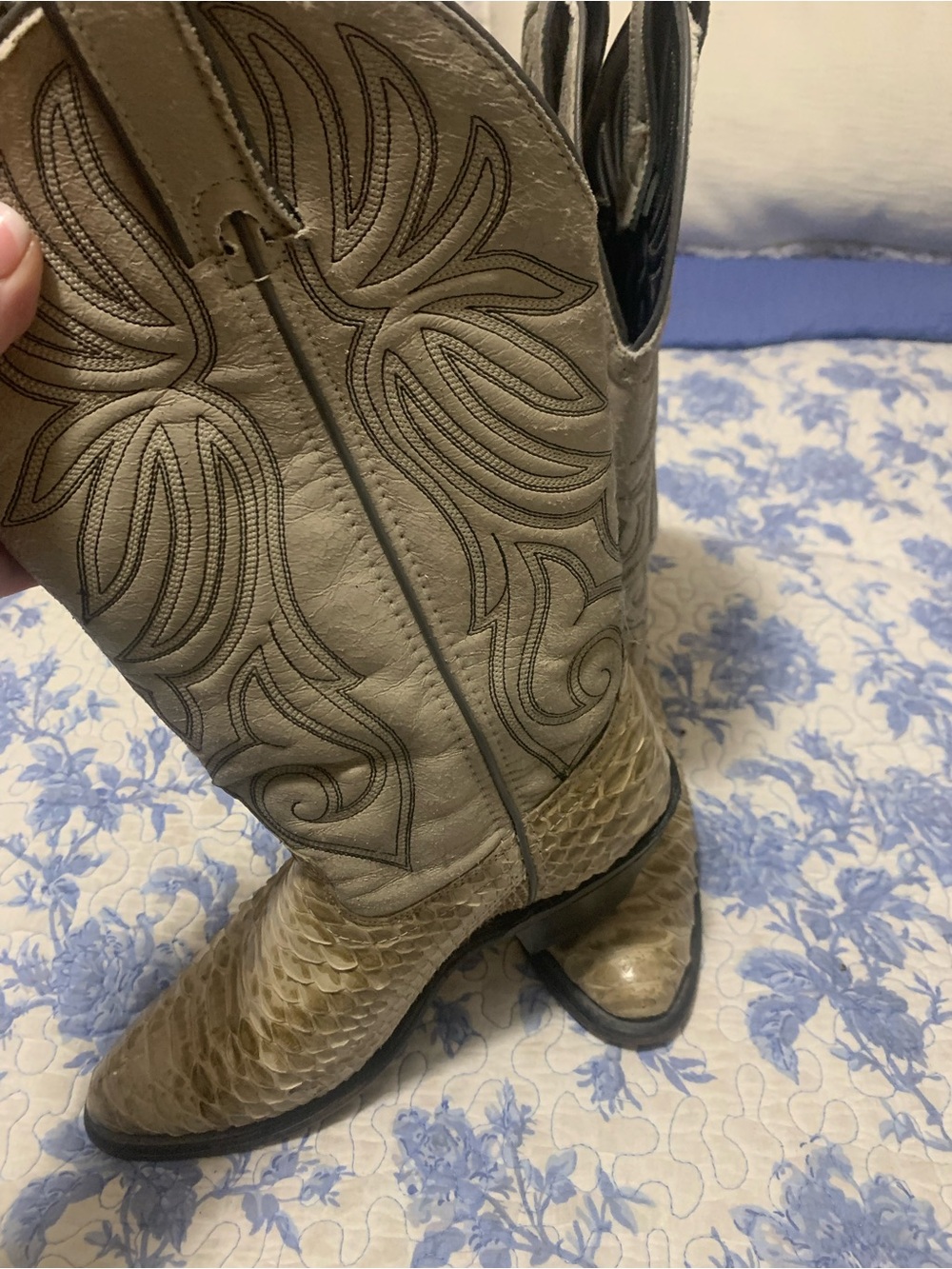 Tony Lama vintage snakeskin & leather boots